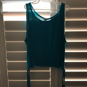 Teal cropped tank top